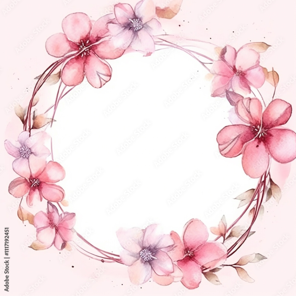 Fototapeta premium Flower wreath. Inspirational poster. Hand painted with watercolor.round frame with peonies in the glamour style, golden glitter watercolor illustration on white background