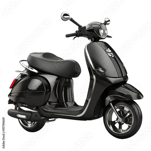 Premium Black Electric Scooter, Sleek Black Kick Scooter, Modern Matte Black Motorized Scooter, Black Foldable City Scooter, Black Urban Commuter Scooter Urban Commuter on White Background