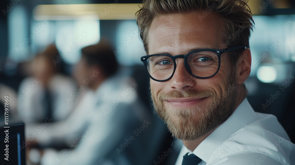 Group of young business professionals expressing teamwork and positivity in a modern office setting Group of young business professionals expressing teamwork and positivity in a modern office setting