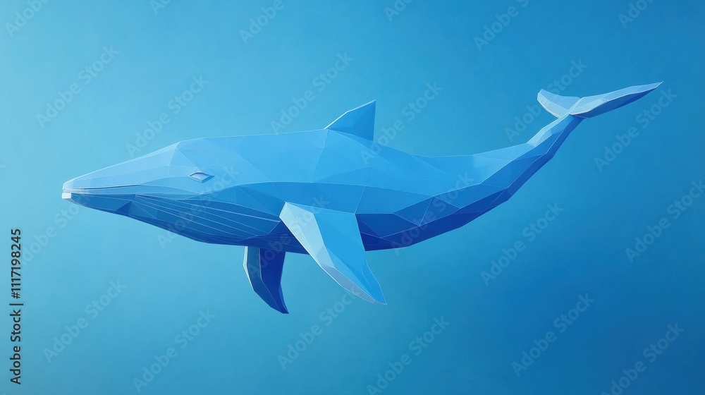 Fototapeta premium Underwater journey exploring the serenity of a 3d whale in the ocean digital art aquatic environment artistic perspective