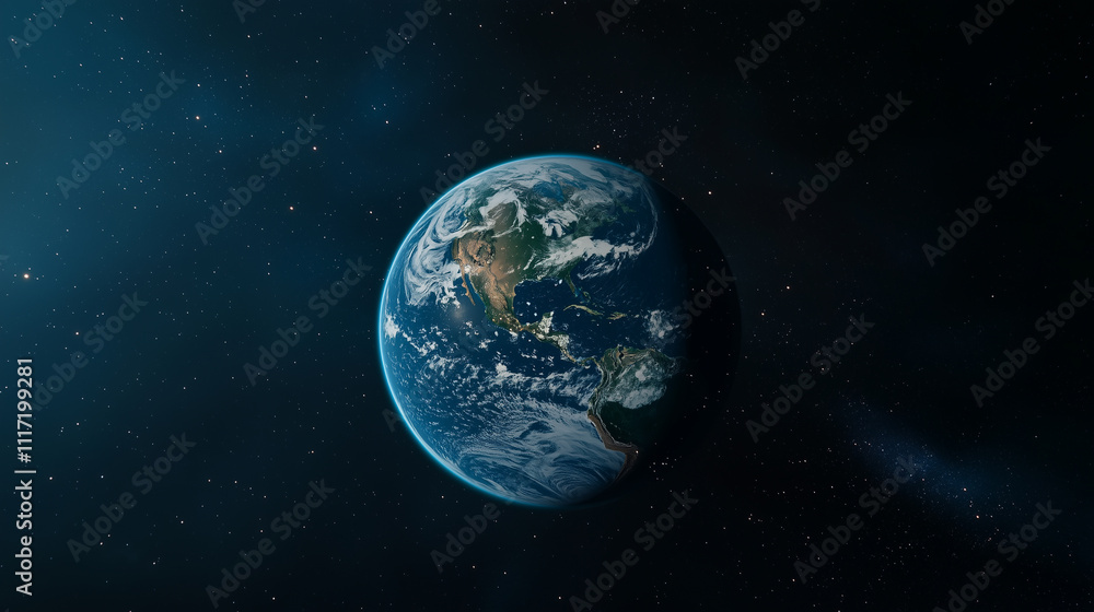 Obraz premium View of Planet Earth enveloped in a glowing network grid symbolizing global connectivity