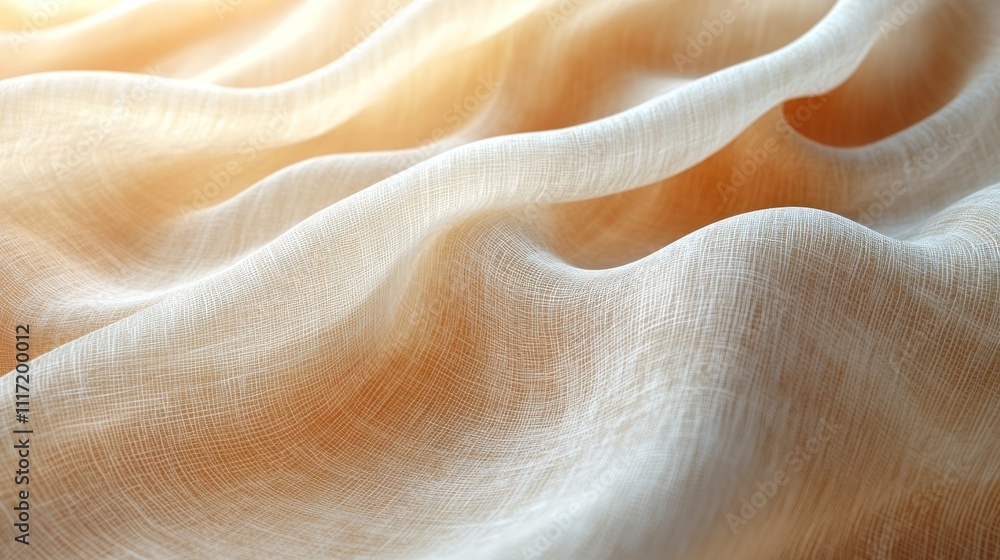 Soft, light peach fabric with gentle waves and folds, illuminated by sunlight. Soft, light peach fabric with gentle waves and folds, illuminated by sunlight.