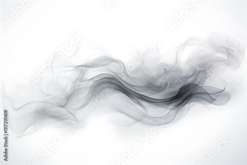 Abstract Gray Smoke Swirls and Waves