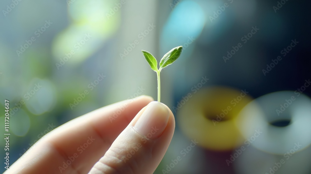 Hand holding sprout for growing nature. Hand holding sprout for growing nature.