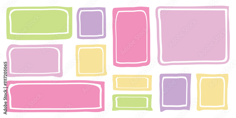 Set of empty frames. Empty speech bubbles. Large collection of text boxes on isolated background. Set of empty frames. Empty speech bubbles. Large collection of text boxes on isolated background.