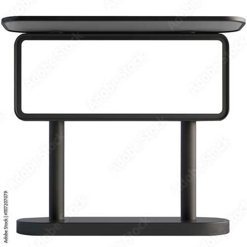 modern black metal signboard with rectangular frame design