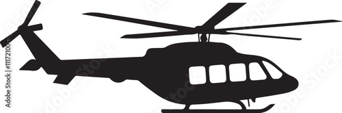 helicopter silhouette vector style with white background