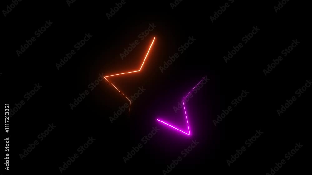 Neon light star frame loading icon animation. Neon light star frame loading icon animation.