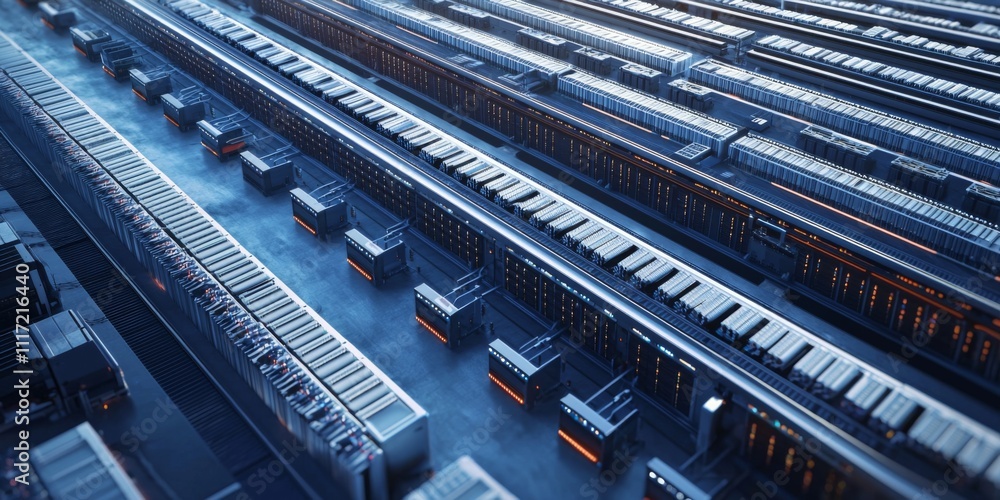 High Resolution Aerial View of Modern Data Center Cloud Computing Infrastructure Server Farm High Resolution Aerial View of Modern Data Center Cloud Computing Infrastructure Server Farm