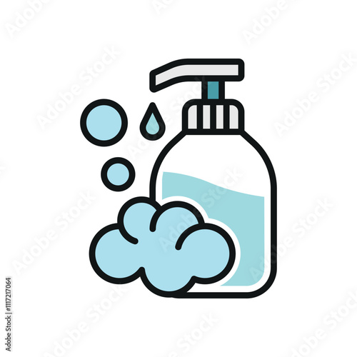 Liquid soap icon features clean lines and elegance, enhancing any digital concept.