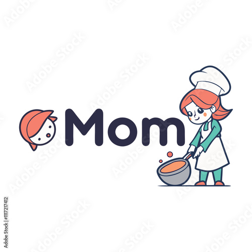 Mom Kitchen Logo Design Template for Home Cooking and Food Businesses