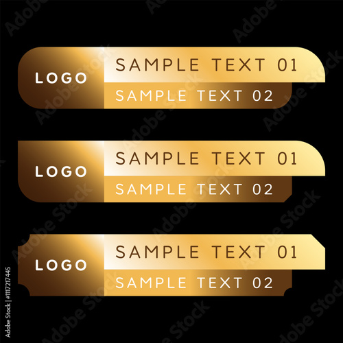 Elegant gold lower third template banner design
