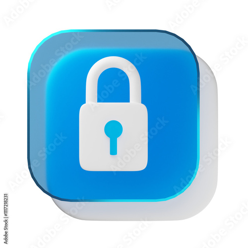 Glassmorphism lock icon