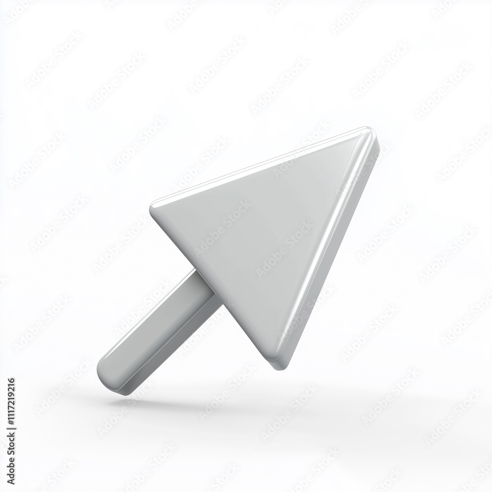 3d silver icon, cursor, minimalistic, childish style, white pure background 3d silver icon, cursor, minimalistic, childish style, white pure background