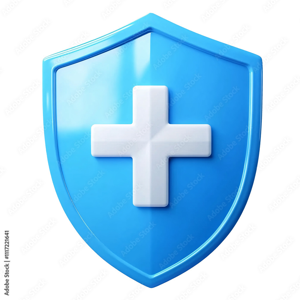 shield first aid cross 3d render icon isolated on white and transparent background. shield first aid cross 3d render icon isolated on white and transparent background.