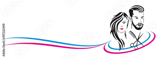 men's and women's barbershop logo