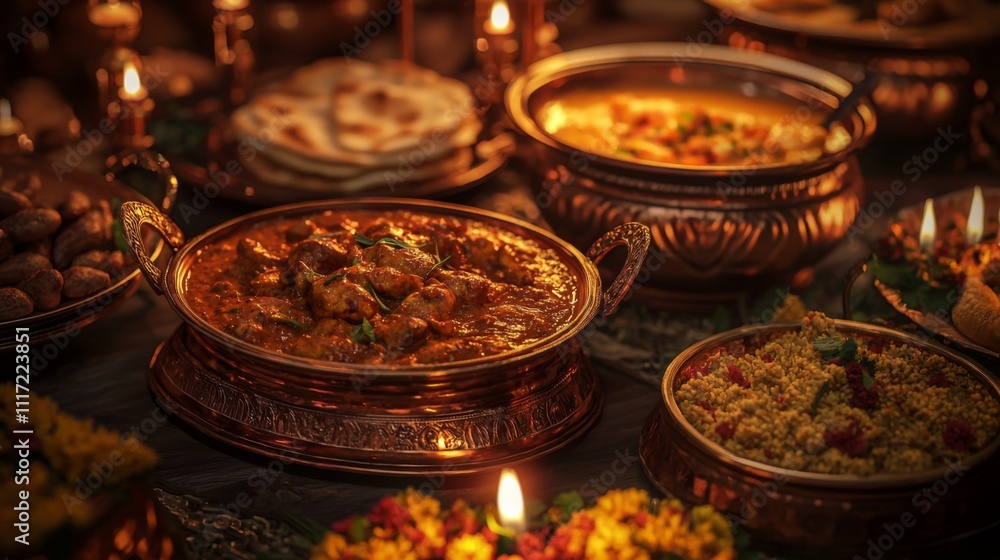 Delicious Indian Wedding Feast Butter Chicken Dal Makhani Chapati Delicious Indian Wedding Feast Butter Chicken Dal Makhani Chapati
