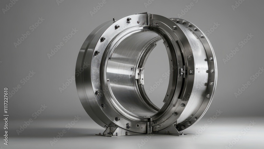 High-Precision Metallic Component for Engineering Applications Showcasing Fluid Dynamics and Aerospace Mechanisms in a Studio Environment High-Precision Metallic Component for Engineering Applications Showcasing Fluid Dynamics and Aerospace Mechanisms in a Studio Environment