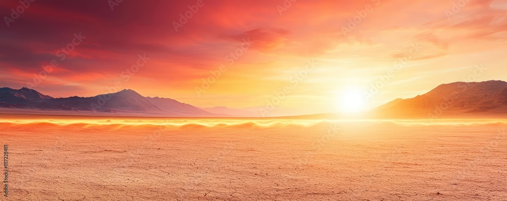 Breathtaking sunset over vast landscape with mountains and colorful sky. Breathtaking sunset over vast landscape with mountains and colorful sky.