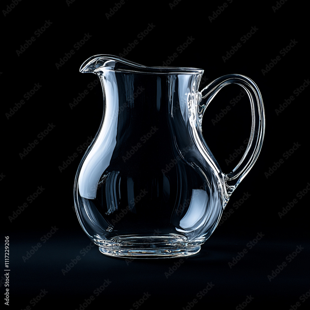 A classic glass pitcher the transparent vesse A classic glass pitcher the transparent vesse