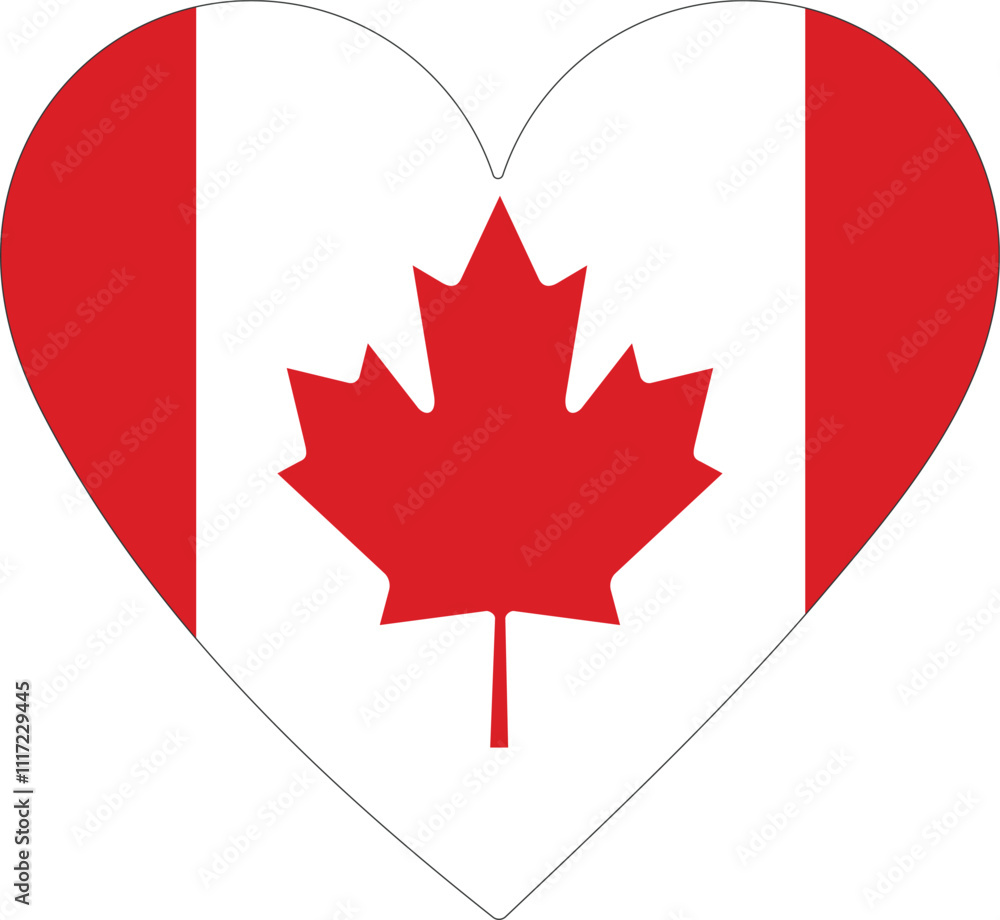Obraz premium simple Canada heart style flag