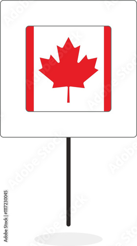 square pin icon flag of Canada