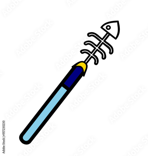 魚の骨の形がユニークな色鮮やかな魔法の杖の素材