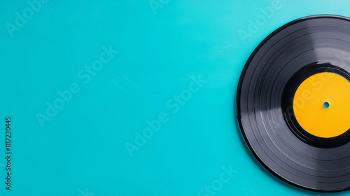 Wallpaper Mural Vinyl disc isolated on blue background with copy space Torontodigital.ca