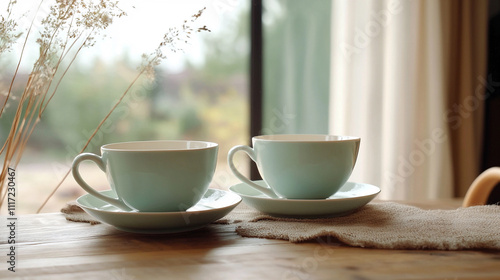 A delicate pastel-colored teacup with a refin