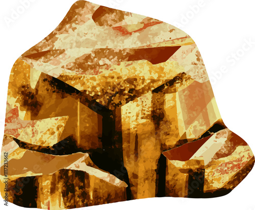 clip art illustration of mineral golds stones rocks for landscape background asset