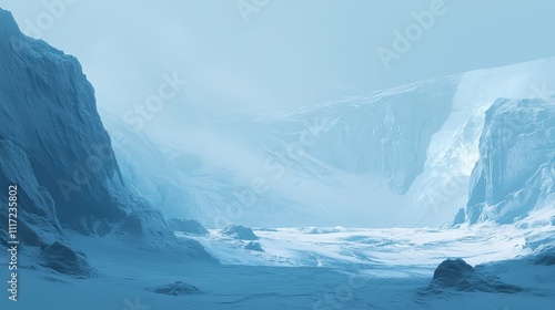 Wallpaper Mural Expansive glacier with cracks and ridges, bathed in a pale blue glow Torontodigital.ca