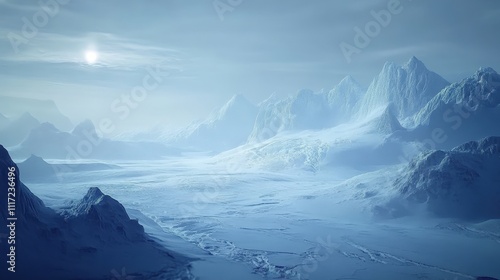 Wallpaper Mural Expansive glacier with cracks and ridges, bathed in a pale blue glow Torontodigital.ca