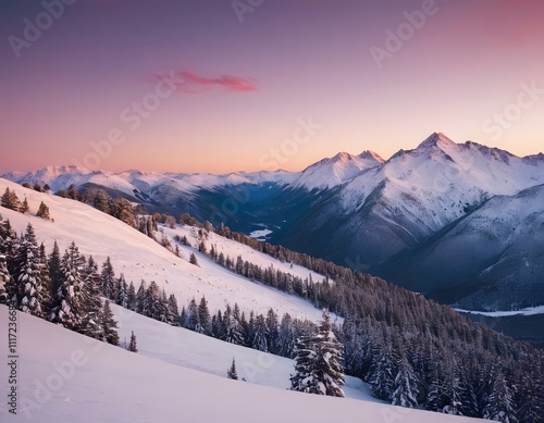 winter mountain landscape sunset nature concept iceberg