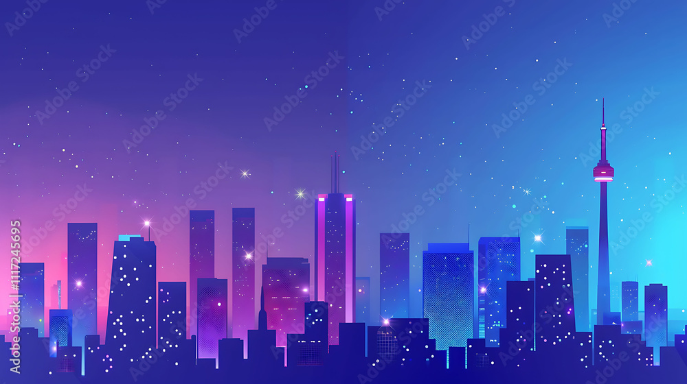 Fototapeta premium Night City Skyline