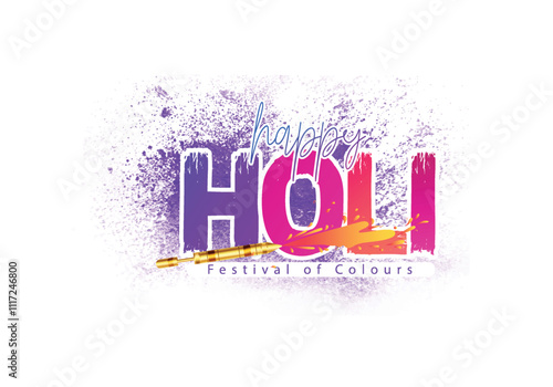 Holi Festival Celebration, A bright, colorful illustration of the Holi festival featuring vibrant powder piles and an explosive paint splash, embodying celebration, joy, and cultural festivity.