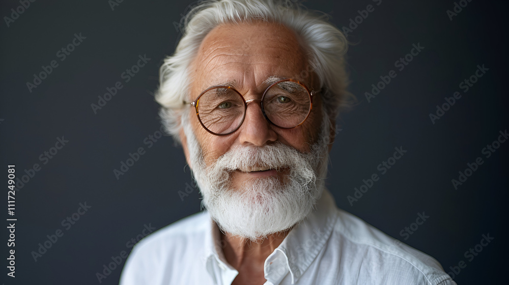 Smiling old man copy space for text ai gen Smiling old man copy space for text ai gen