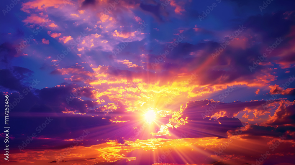 Breathtaking Sunset Over the Horizon: A Vibrant Sky Breathtaking Sunset Over the Horizon: A Vibrant Sky