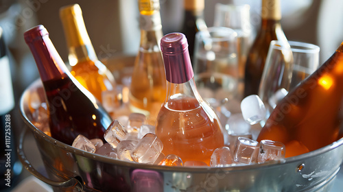 Bottles of Wine in an Ice Bucket
