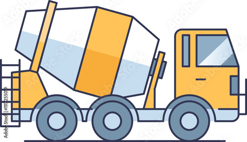 Illustration of a concrete mixer truck symbolizing construction and industrial work.