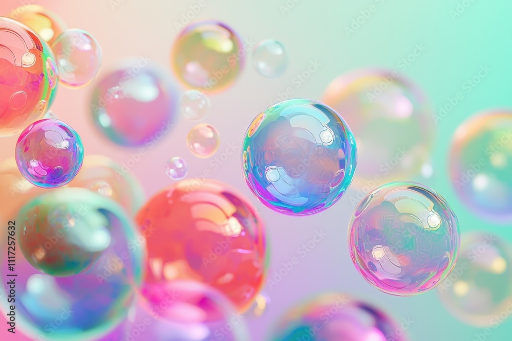 Colorful soap bubbles floating on a pastel background. (1) Colorful soap bubbles floating on a pastel background. (1)