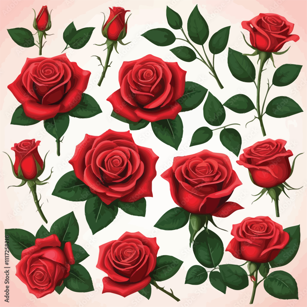 Fototapeta premium very beautiful red rose Valentine romance leaf passion affection