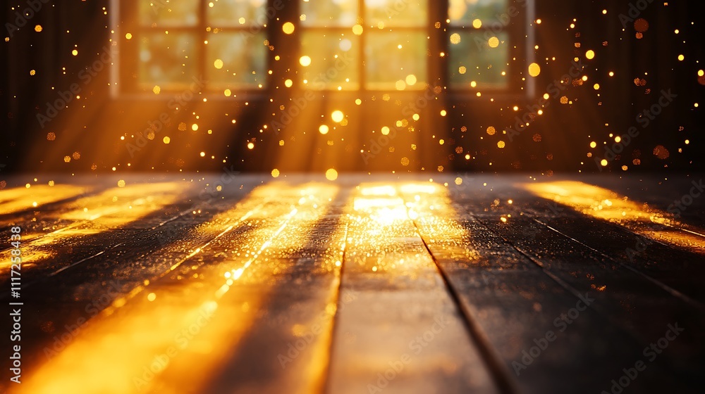 Sunlit particles dancing in a room indoor photography warm atmosphere Sunlit particles dancing in a room indoor photography warm atmosphere