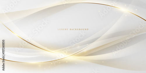 white background design With luxurious golden effect elements. Vector illustration