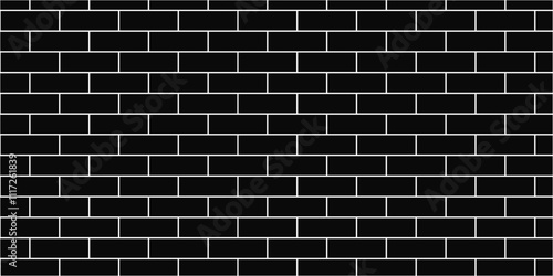 Dark black brick block retro wall background. Architecture construction stone block brick wallpaper. seamless building cement concrete wall grunge background.	
