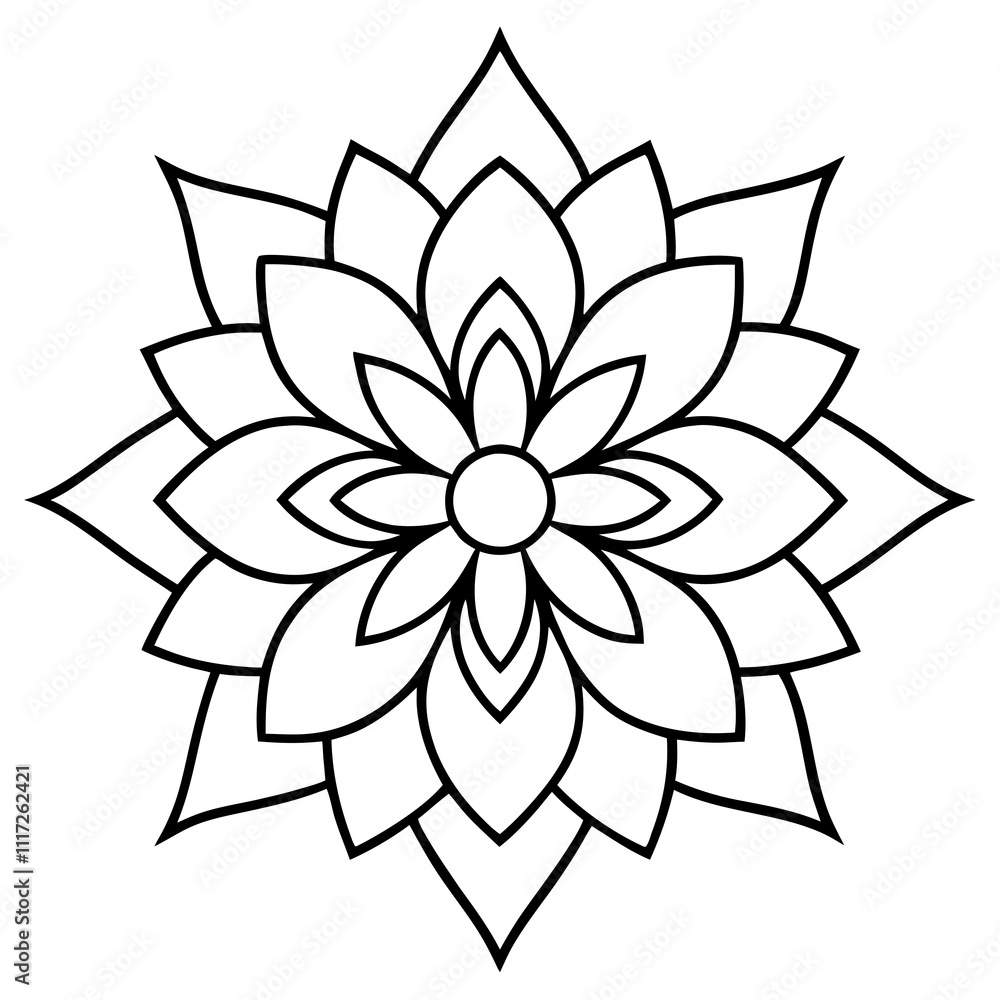 lotus flower isolated on white, kukomber-mandala-floral-vector-illustration lotus flower isolated on white, kukomber-mandala-floral-vector-illustration