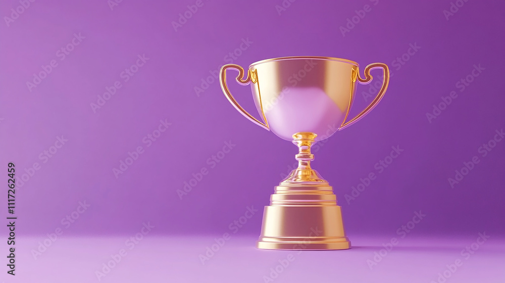 3d minimal cup trophy icon floating on purple background 3d minimal cup trophy icon floating on purple background
