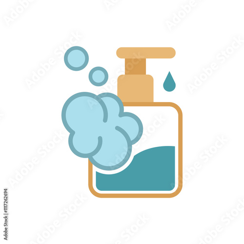 Liquid soap icon features clean lines and elegance, enhancing any digital concept.