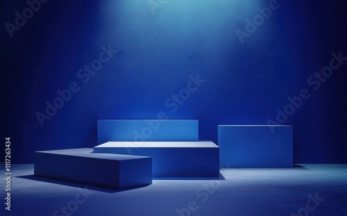 blue sofa in a room 