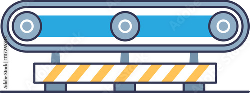 Illustration of a conveyor belt with rollers, symbolizing automation and efficiency.