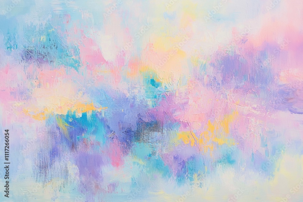 Fototapeta premium Pastel clouds abstract oil painting texture background.
